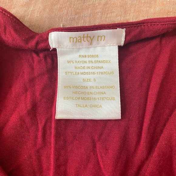 Matty M Red V-neck Maxi Dress - Picture 2 of 2